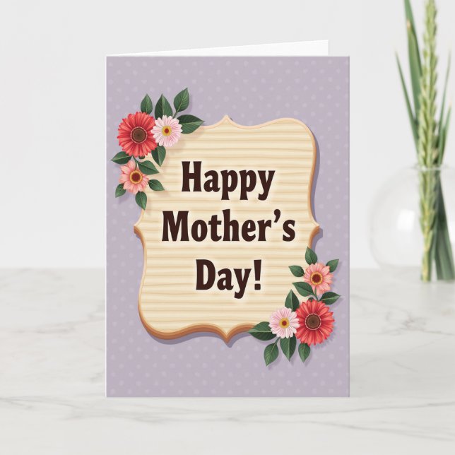 Faux Wood Celebration Card (Front)