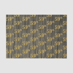 Faux Wood, Faux Gold 59th (Fifty-Ninth) Event Tissue Paper