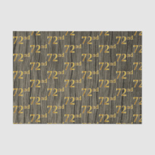 Faux Wood, Faux Gold 72nd (Seventy-Second) Event Tissue Paper