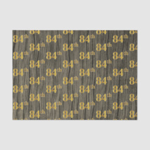 Faux Wood, Faux Gold 84th (Eighty-Fourth) Event Tissue Paper