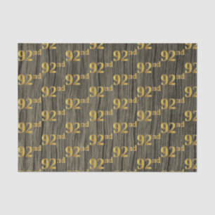 Faux Wood, Faux Gold 92nd (Ninety-Second) Event Tissue Paper
