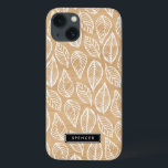 Faux Wood | Leaves Pattern Custom iPad Mini Case<br><div class="desc">Customisable iPad mini case featuring white leaves pattern on a faux wood background. Other pattern and available.</div>