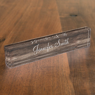 Faux Wood Plank Nameplate