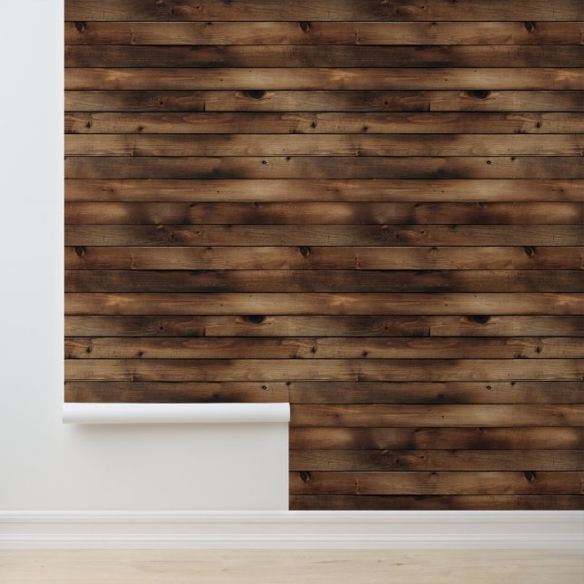Faux Wood Planks Wallpaper (Application)