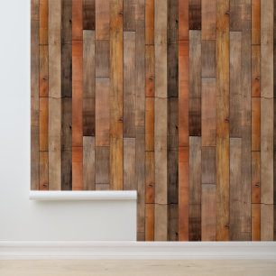 Faux Wood Planks Wallpaper