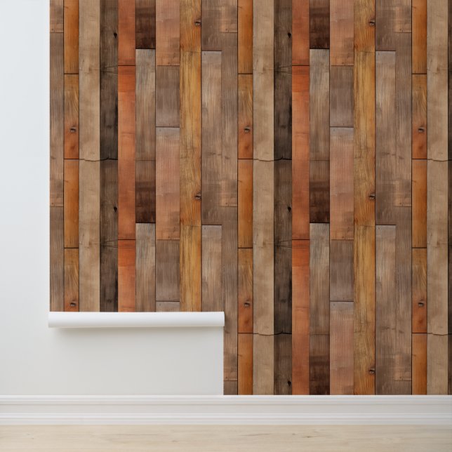 Faux Wood Planks Wallpaper (Application)