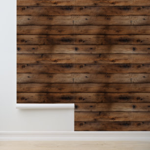 Faux Wood Planks Wallpaper