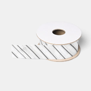 Faux Wood Slats White Customisable Grosgrain Ribbon