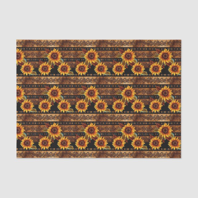 Faux wood tiled Western pattern decoupage  Tissue Paper (Front)