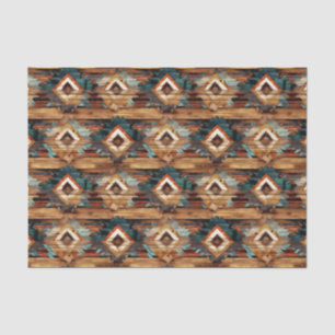Faux wood tiled Western pattern decoupage Tissue Paper