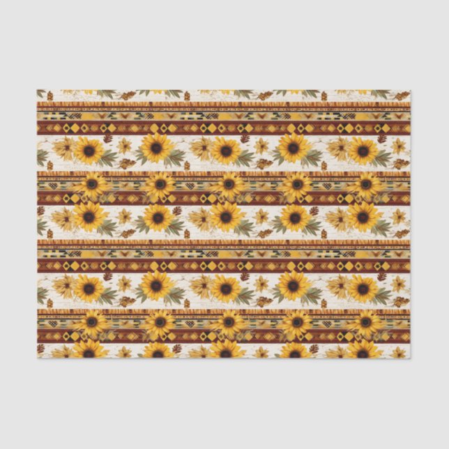 Faux wood tiled Western pattern decoupage  Tissue Paper (Front)