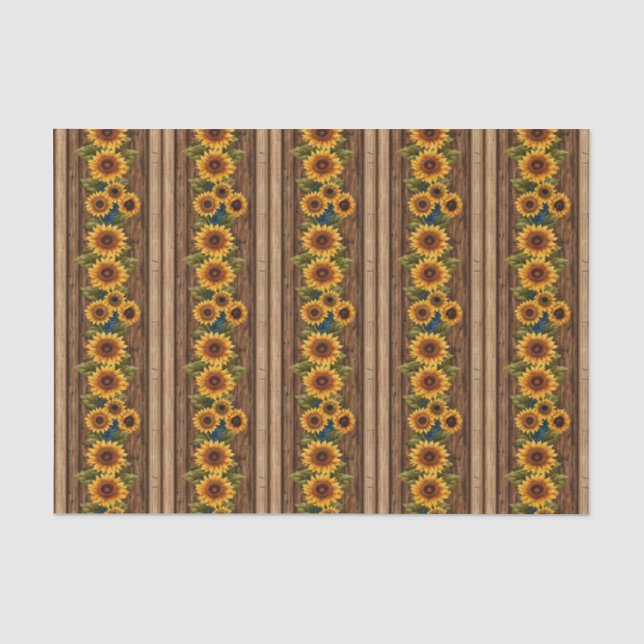 Faux wood tiled Western pattern decoupage Tissue Paper (Front)