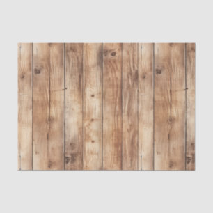 Faux Wood Western Cowboy Cowgirl Birthday Tissue Paper