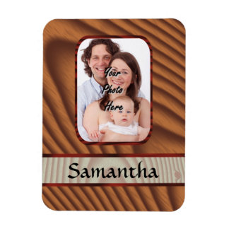 Faux wooden personalised photo magnet