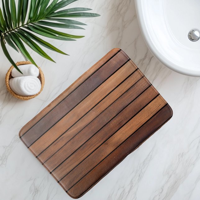 Faux Wooden Slat Bath Mat (Creator Uploaded)