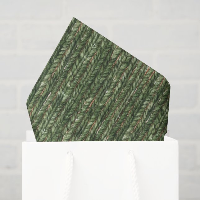 Faux Woven Green Threads Tissue Paper (Gift Bag)