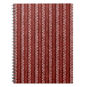 Faux Woven Red Threads Notebook