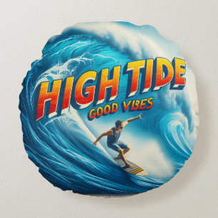 Faux Wrapped Canvas Print Round Cushion