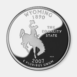 Faux Wyoming State Quarter Magnet