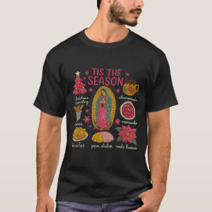 Faux Yarn Crochet Tis The Season Mexican Christmas T-Shirt