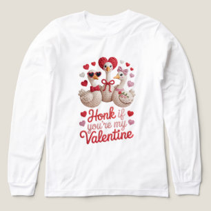Faux Yarn Goose Honk If You're My Valentine Tri-Blend Shirt