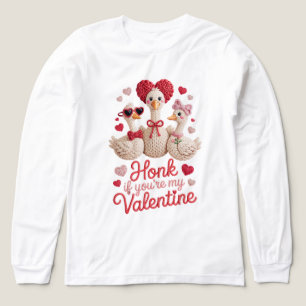 Faux Yarn Goose Honk If You're My Valentine Tri-Blend Shirt