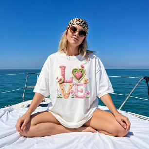 Faux Yarn Knitted "LOVE" Tri-Blend Shirt