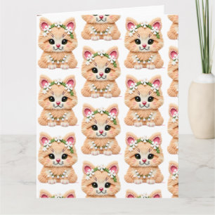 Faux Yarn Notch-Hook Christmas Cat – Cozy Holiday Card