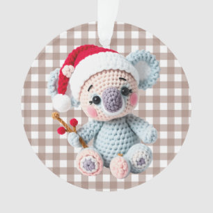 Faux Yarn Notch-Hook Koala Christmas Design Ornament