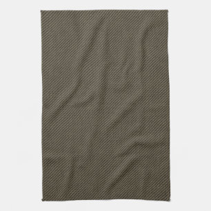 Faux Yellow Brown Denim Kitchen Towel