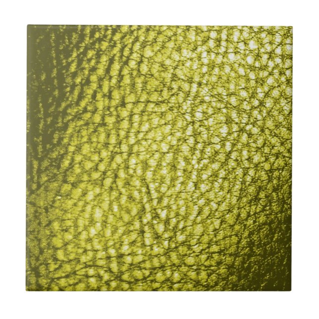 Faux Yellow Green Leather- Design Solid Tile (Front)