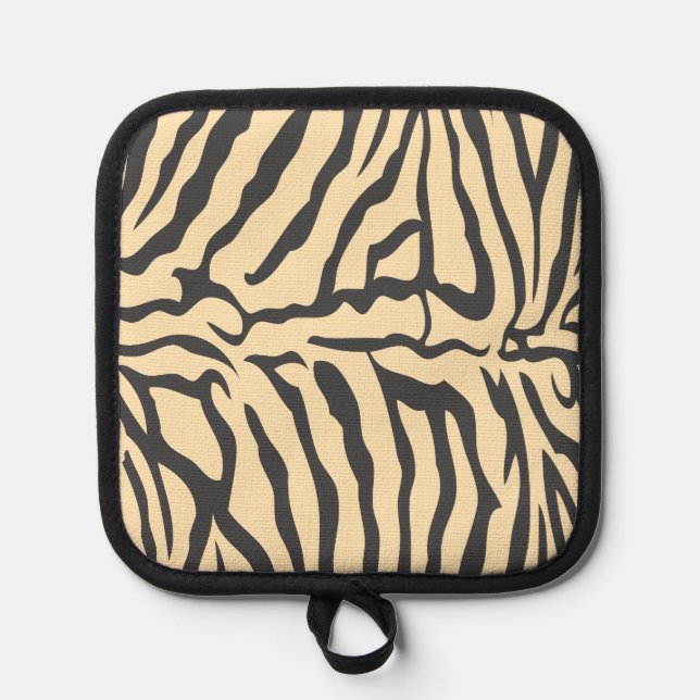 Faux Zebra Skin Oven Mitt Pot Holder (Front)