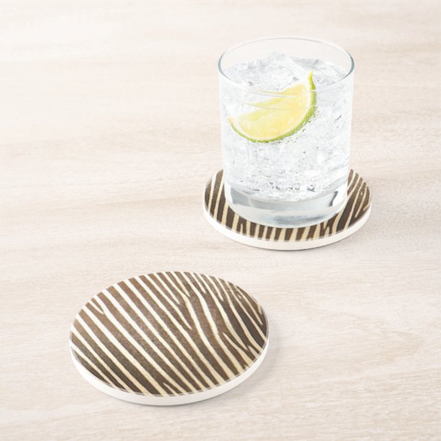 Faux Zebra Skin Pattern Coaster (Side)