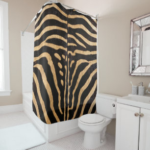 Faux Zebra Skin Shower Curtain