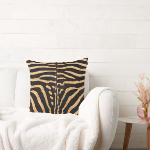 Faux Zebra Skin Throw Pillow