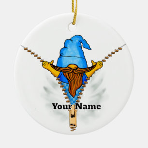  Faux Zipper Gnome Ceramic Tree Decoration