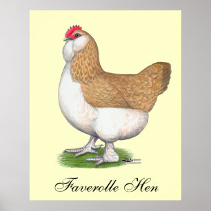 Faverolle Hen Poster