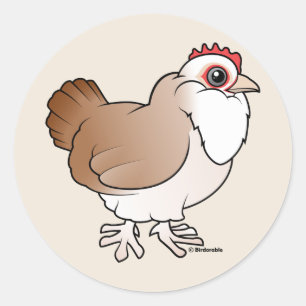 Faverolles Hen Classic Round Sticker