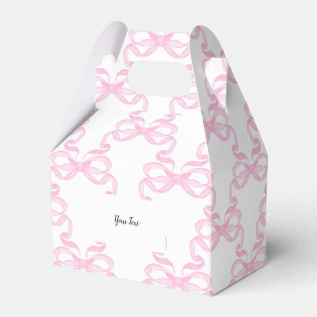 Favor Box Pink Bows (Front Side)