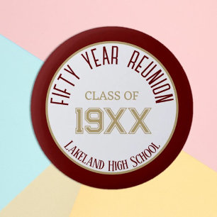 FAVOR! Custom 50th class reunion button