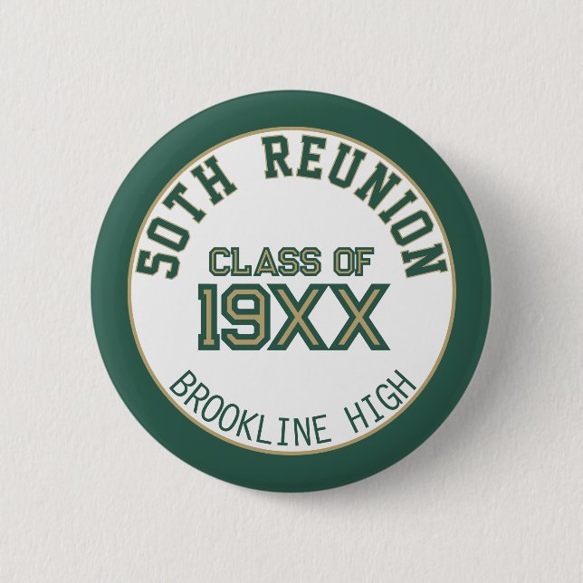 FAVOR! FUN 50th class reunion button (Front)