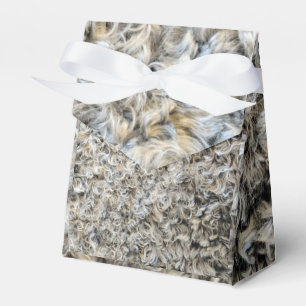 Favor party box , wool fur fluff, 5 options