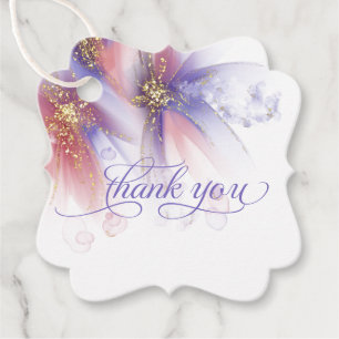 FAVOR TAG Rose Pink Abstract Floral