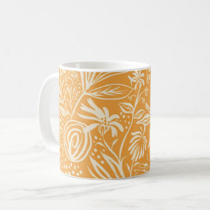 Favorite Floral Pattern in Golden Yellow, Coffee Mug