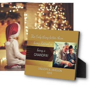 Favorite Gift! Retired Grandpa Photo Plaque