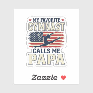 Favorite Gymnast Calls Me Papa Patriotic Vintage S