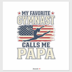 Favorite Gymnast Calls Me Papa Patriotic Vintage S
