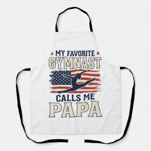 Favorite Gymnast Calls Me Papa Patriotic Vintage S Apron