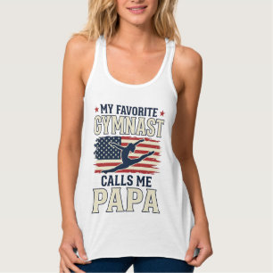 Favorite Gymnast Calls Me Papa Patriotic Vintage S Singlet