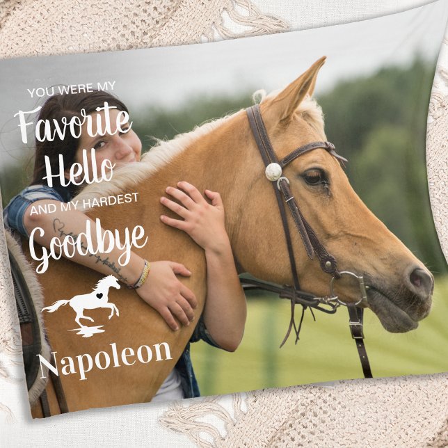 Favorite Hello Hardest Goodbye Pet Horse Memorial Fleece Blanket (Creator Uploaded)